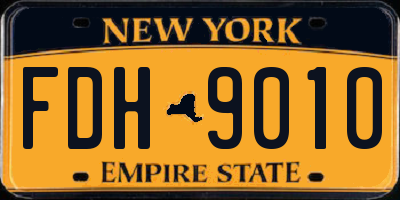 NY license plate FDH9010