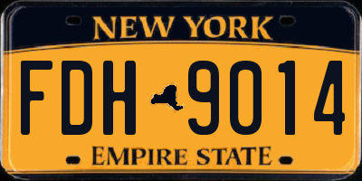 NY license plate FDH9014