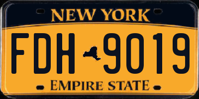 NY license plate FDH9019