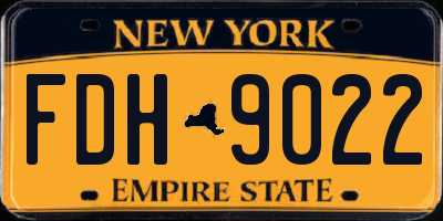 NY license plate FDH9022