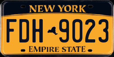 NY license plate FDH9023