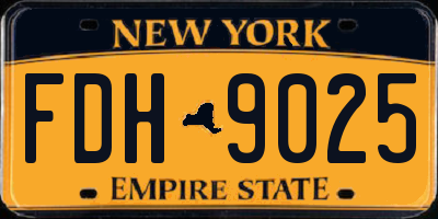 NY license plate FDH9025