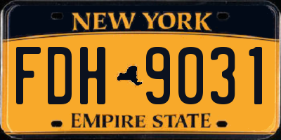 NY license plate FDH9031