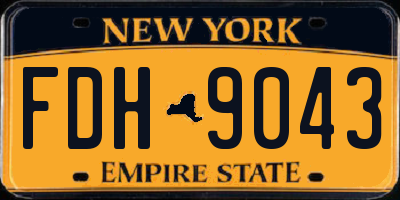 NY license plate FDH9043