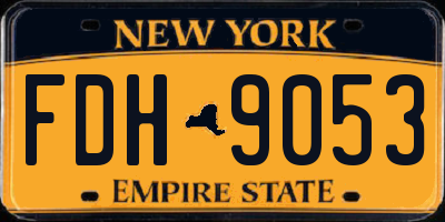 NY license plate FDH9053