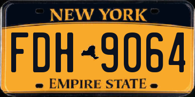 NY license plate FDH9064