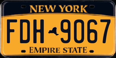 NY license plate FDH9067