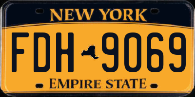 NY license plate FDH9069