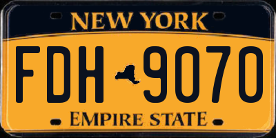 NY license plate FDH9070