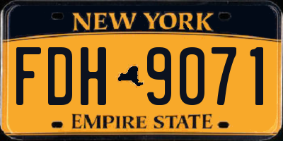 NY license plate FDH9071
