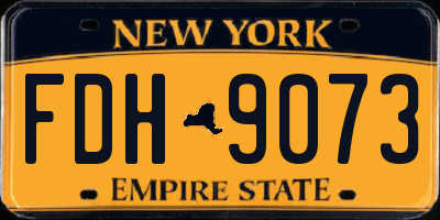 NY license plate FDH9073