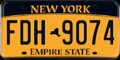 NY license plate FDH9074