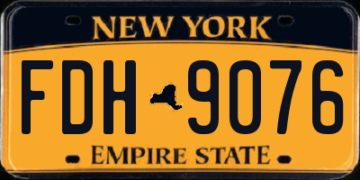 NY license plate FDH9076