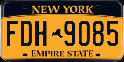 NY license plate FDH9085