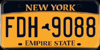 NY license plate FDH9088