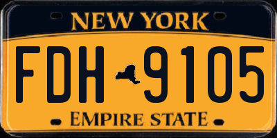 NY license plate FDH9105