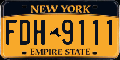 NY license plate FDH9111