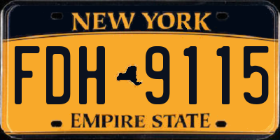 NY license plate FDH9115