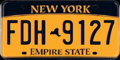NY license plate FDH9127