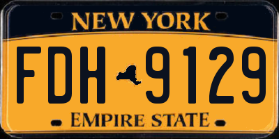 NY license plate FDH9129