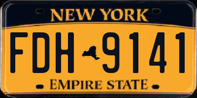 NY license plate FDH9141