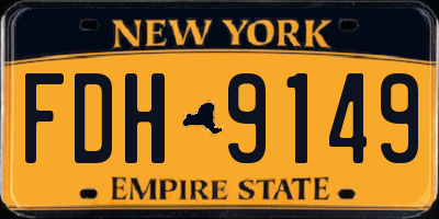 NY license plate FDH9149