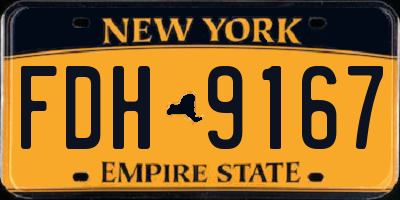 NY license plate FDH9167