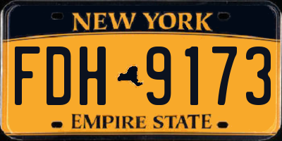 NY license plate FDH9173