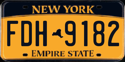 NY license plate FDH9182