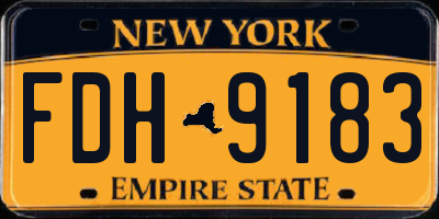 NY license plate FDH9183