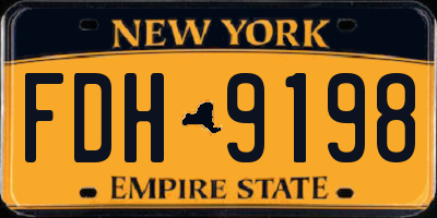 NY license plate FDH9198