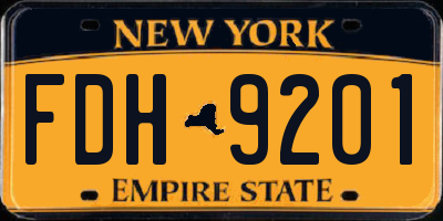 NY license plate FDH9201