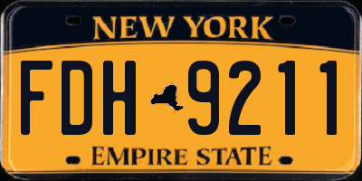 NY license plate FDH9211