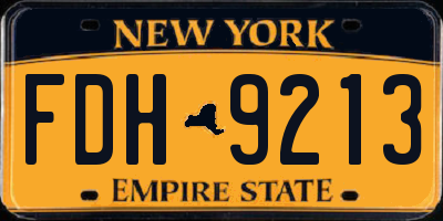 NY license plate FDH9213