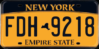 NY license plate FDH9218
