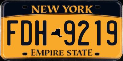 NY license plate FDH9219