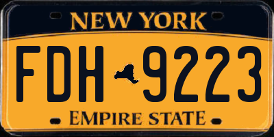 NY license plate FDH9223