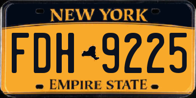 NY license plate FDH9225