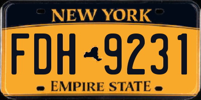 NY license plate FDH9231