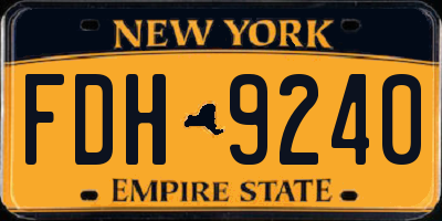 NY license plate FDH9240