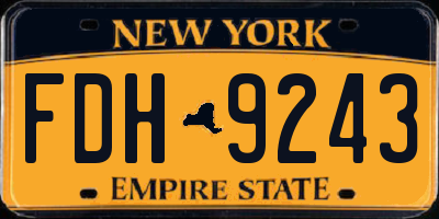 NY license plate FDH9243