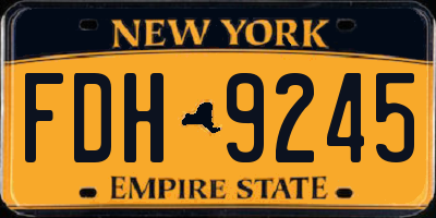 NY license plate FDH9245