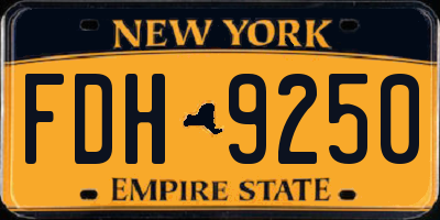 NY license plate FDH9250
