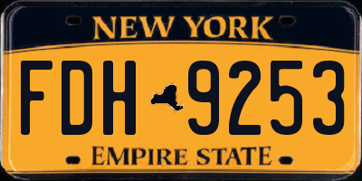 NY license plate FDH9253