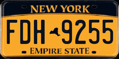 NY license plate FDH9255