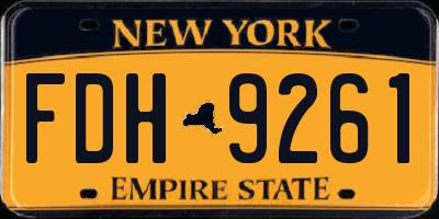 NY license plate FDH9261