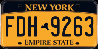 NY license plate FDH9263