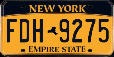 NY license plate FDH9275