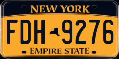 NY license plate FDH9276
