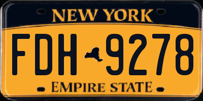 NY license plate FDH9278